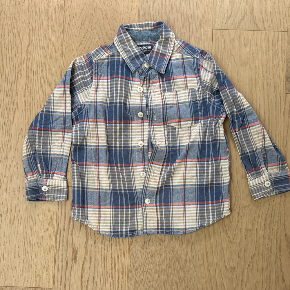 OshKosh B'gosh Blue, White & Red Plaid Button-Down Shirt